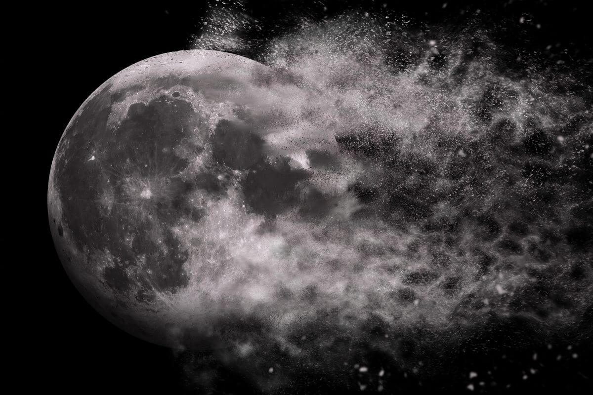ダメージを受ける月の抽象的なイメージ