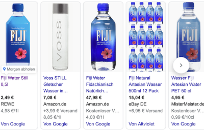 あらー、おドイツでも買えるのね。 しかも たかだか水のくせに 結構なお値段じゃありませんか！