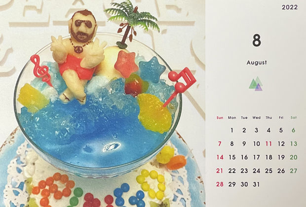 卓上カレンダー 2022　Kaoraの楽しい″なんちゃってケーキ″ 8月